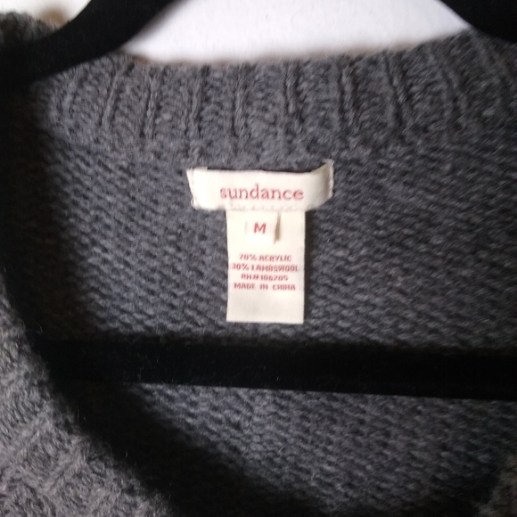 Sundance Size M Gray Cocoon Sweater Gray Lambswool Blend EUC - Picture 3 of 6